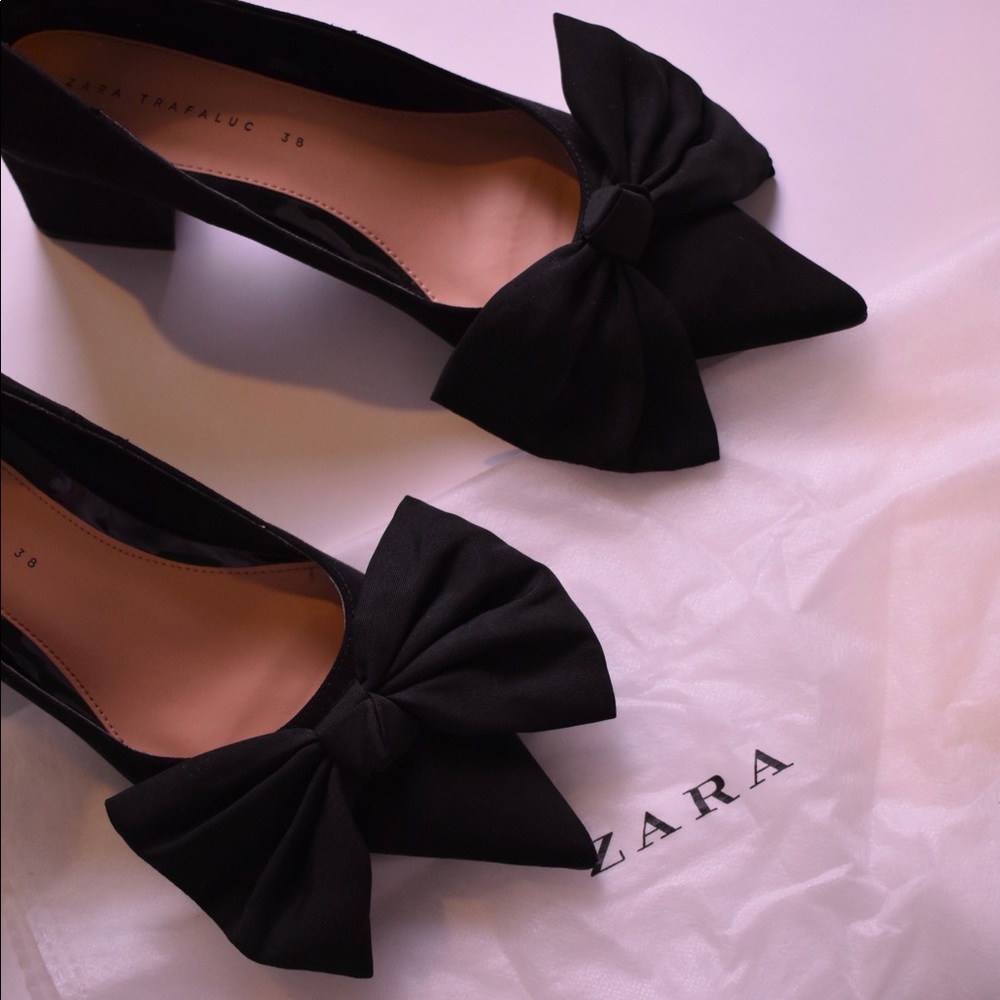 ZARA Medium Court Heels with Bow